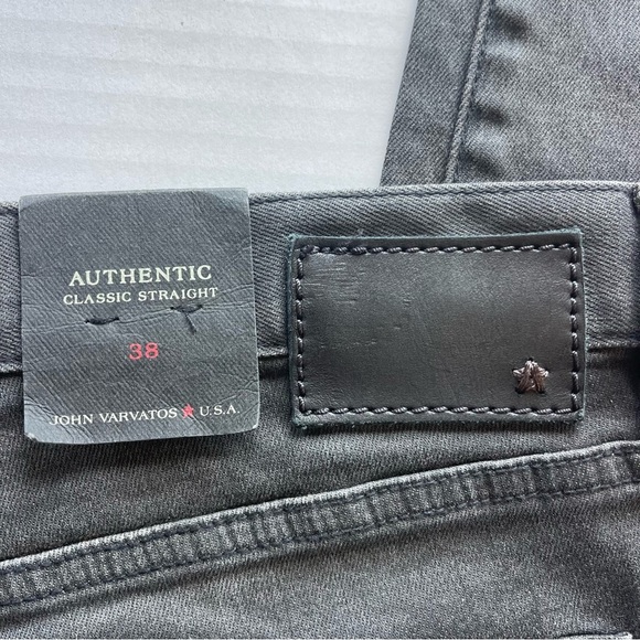 NEW JHON VARVATOS USA Classic Straight Grey Jeans Men Size 38 - Picture 7 of 14